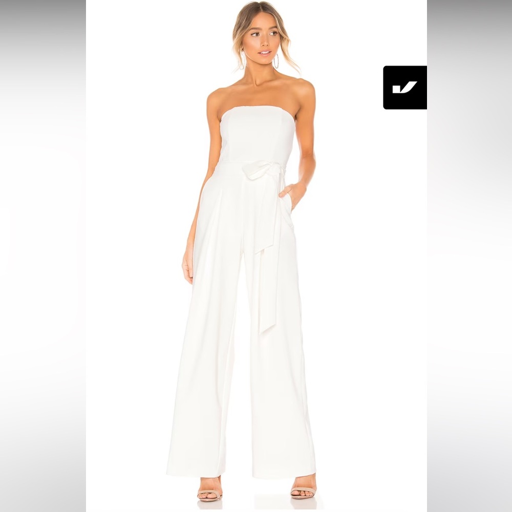 NBD Plateau Jumpsuit Star White Strapless Party Cocktail - NWT